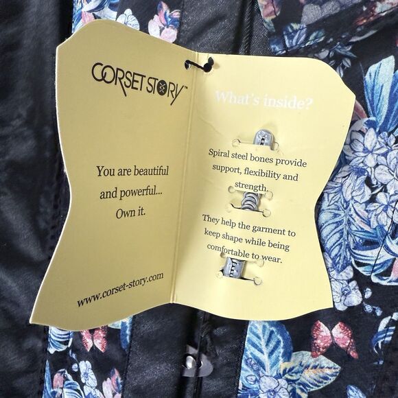 Corset Story Elegant Overbust Corset Top Floral Chiffon Sleeves US 16 NEW 36'' - Picture 15 of 15